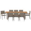 vidaXL Garden Dining Set 9 pcs Grey Poly Rattan