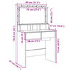 vidaXL Dressing Table with LED Sonoma Oak 80x41x134.5 cm