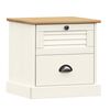 vidaXL Bedside Cabinet "VIGO" White 42x35x42 cm Solid Wood Pine