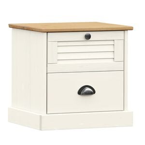 vidaXL Bedside Cabinet "VIGO" White 42x35x42 cm Solid Wood Pine