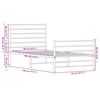 vidaXL Metal Bed Frame without Mattress with Footboard Black 90x190cm