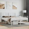 vidaXL Metal Bed Frame without Mattress with Footboard White 160x200cm