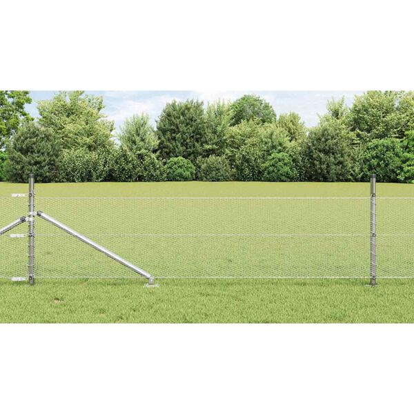 vidaXL Fence Post Silver 25 x 0.4 m (13 mm mesh) Steel