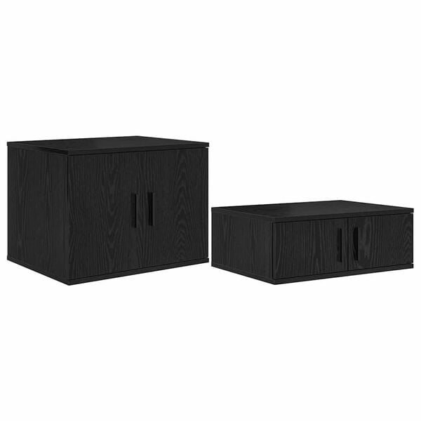 vidaXL Storage Cabinet 2 pcs Black Oak 127 x 41 x 40 cm