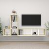 vidaXL 3 Piece TV Cabinet Set White and Sonoma Oak Engineered Wood