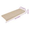 vidaXL Stair Mats Self-adhesive Sisal-Look 15 pcs 65x21x4 cm Berber