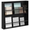 vidaXL Magazine Rack Black Oak 80 x 12 x 70 cm Engineered Wood
