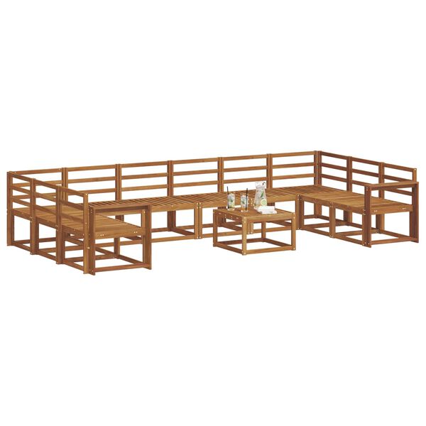 vidaXL Outdoor Sofa Set 11 pcs Natural Solid Acacia Wood