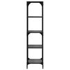 vidaXL Storage Rack with Black Glass Top 40x30x123 cm Steel