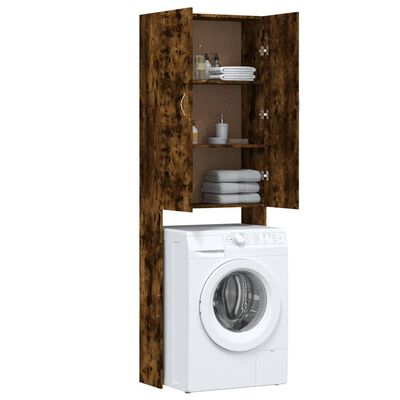 vidaXL Washing Machine Cabinet Smoked Oak 64x25.5x190 cm