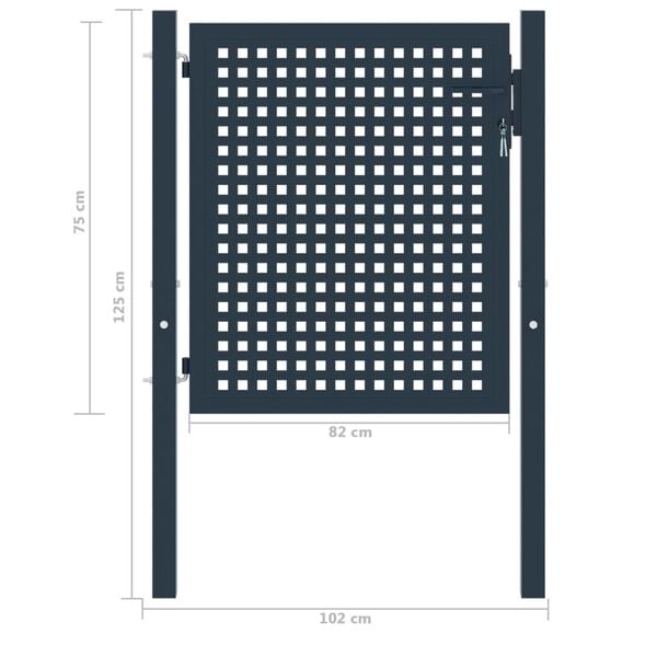 vidaXL Fence Gate Anthracite 102x75 cm Steel