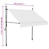 vidaXL Manual Retractable Awning with LED 150 cm Cream