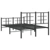 vidaXL Metal Bed Frame without Mattress with Footboard Black 120x200cm