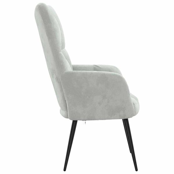 vidaXL Relaxing Chair Light Grey 70 x 61 x 96.5 cm Velvet