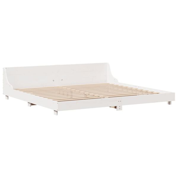 vidaXL Bed Frame without Mattress White 180x200 cm Super King Solid Wood Pine