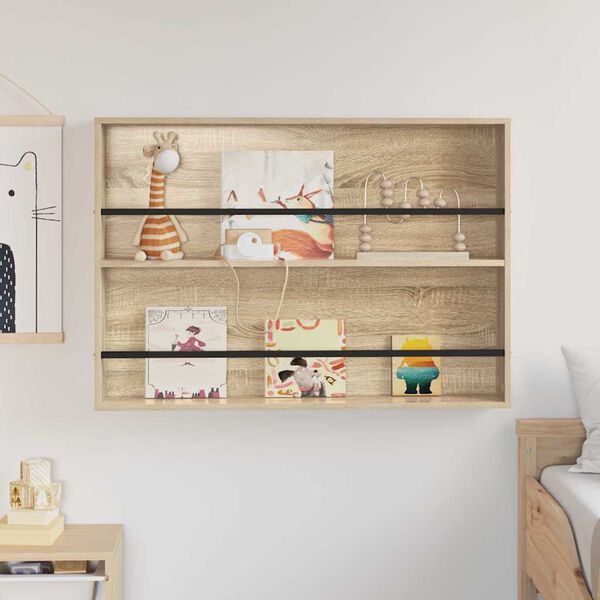 vidaXL Magazine Rack Sonoma Oak 100 x 12 x 70 cm Engineered Wood