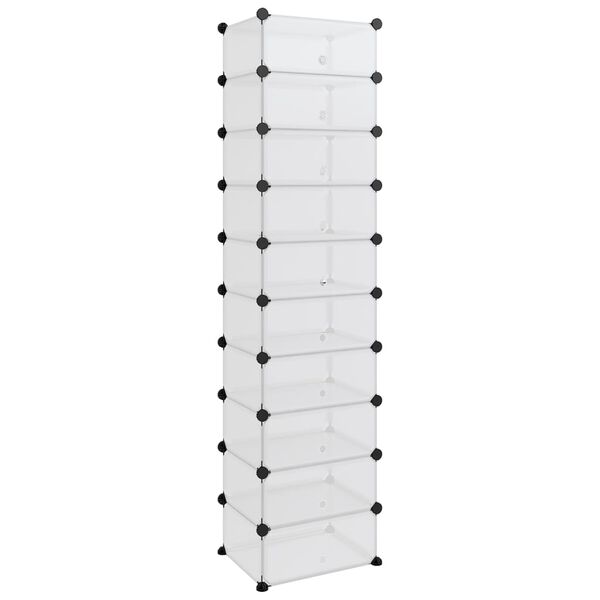 vidaXL Shoe Rack Transparent 44x32x174 cm PP