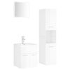 vidaXL Bathroom Furniture Set High Gloss White Engineered Wood