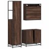 vidaXL 3 Piece Bathroom Furniture Set Brown Oak Engineered Wood
