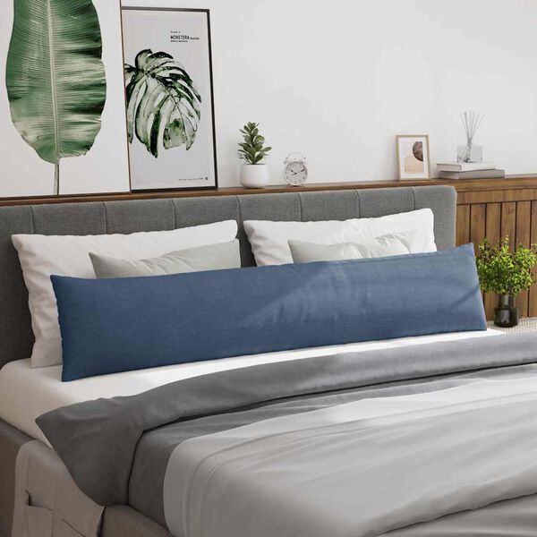 vidaXL Sofa Pillows 2 pcs Blue 200 x 40 cm Corduroy Fabric