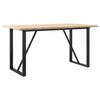 vidaXL Dining Table O-Frame 160x80x75.5 cm Solid Wood Pine and Steel