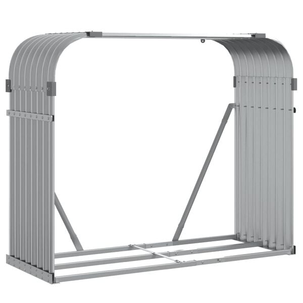 vidaXL Log Holder Light Grey 120x45x100 cm Galvanised Steel
