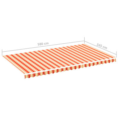vidaXL Replacement Fabric for Awning Yellow and Orange 6x3.5 m