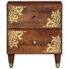 vidaXL Bedside Cabinet with Drawer 2 pcs Honey Brown 40 x 33 x 46 cm