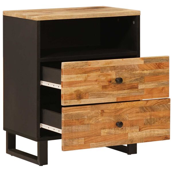 vidaXL Bed cabinet with Drawer Brown 50 x 33 x 62 cm Solid Mango Wood