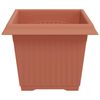vidaXL Square Flower Pot 24 pcs Brick Red 23 x 23 x 17.5 cm Plastic
