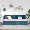 vidaXL Corner Bed Frame with Headboard Blue 80 cm x 200 cm Velvet