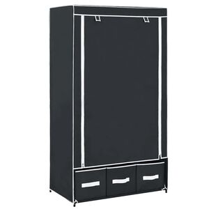 vidaXL Wardrobe Black 87x49x159 cm Fabric