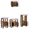 vidaXL Bathroom Furniture Set with Shelf 4 pcs Brown Solid Mango Wood