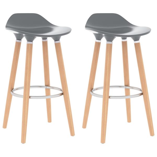 vidaXL Bar Stools 2 pcs Grey