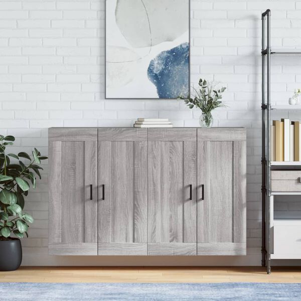 vidaXL Wall Mounted Cabinets 2 pcs Grey Sonoma Engineered Wood