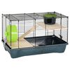 vidaXL Hamster Cage Grey 58x32x36 cm Polypropylene and Metal