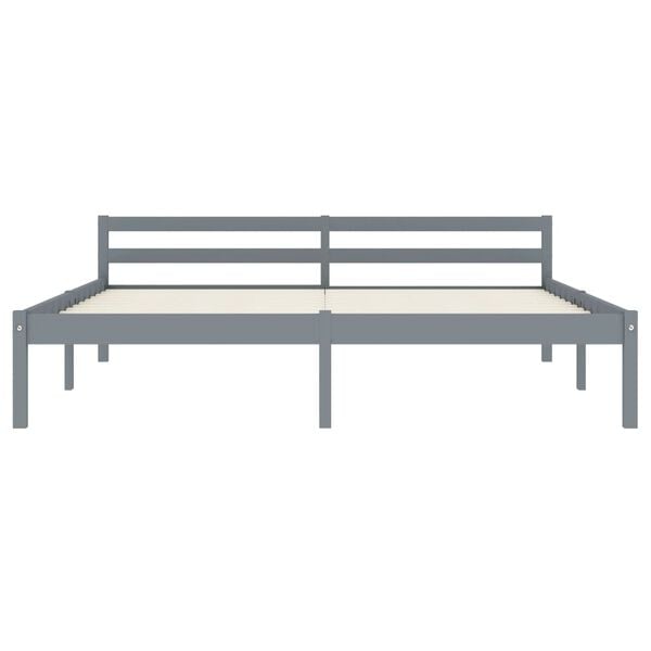 vidaXL Bed Frame without Mattress Grey Solid Pine Wood 180x200 cm Super King