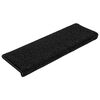 vidaXL Stair Mats 15 pcs 65x21x4 cm Black Rectangular Edge