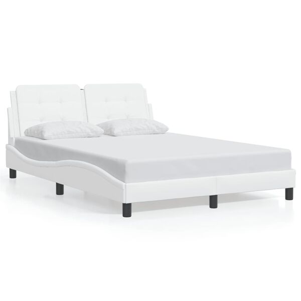 vidaXL Bed Frame without Mattress "Zadar" White 120x200 cm Faux Leather