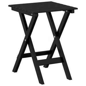 vidaXL Side Table Foldable Black Solid Wood Poplar