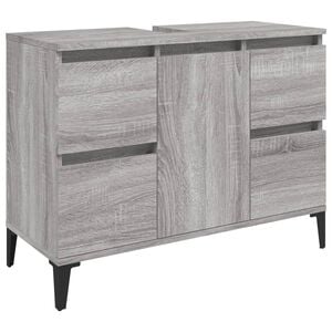 vidaXL Sink Cabinet Grey Sonoma 80x33x60 cm Engineered Wood