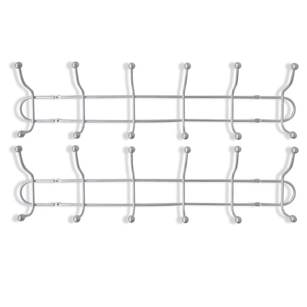 vidaXL Steel Wall Peg Board with 12 Hooks 2 pcs