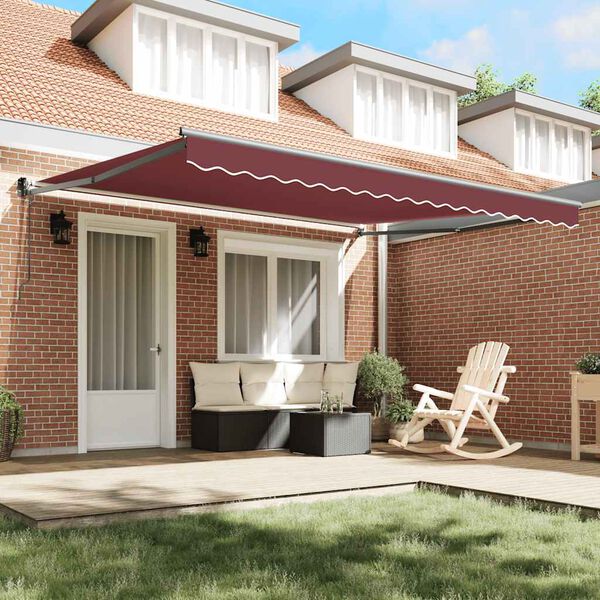 vidaXL Automatic Retractable Awning Burgundy 400x300 cm