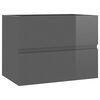 vidaXL 2 Piece Bathroom Furniture Set High Gloss Grey Engineered Wood
