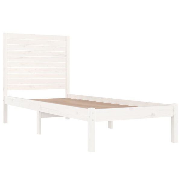 vidaXL Bed Frame without Mattress White 90x190 cm Single Solid Wood