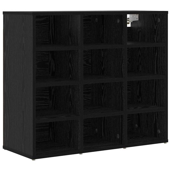 vidaXL Shoe Cabinet Black Oak 77.5 x 30 x 67 cm Engineered Wood