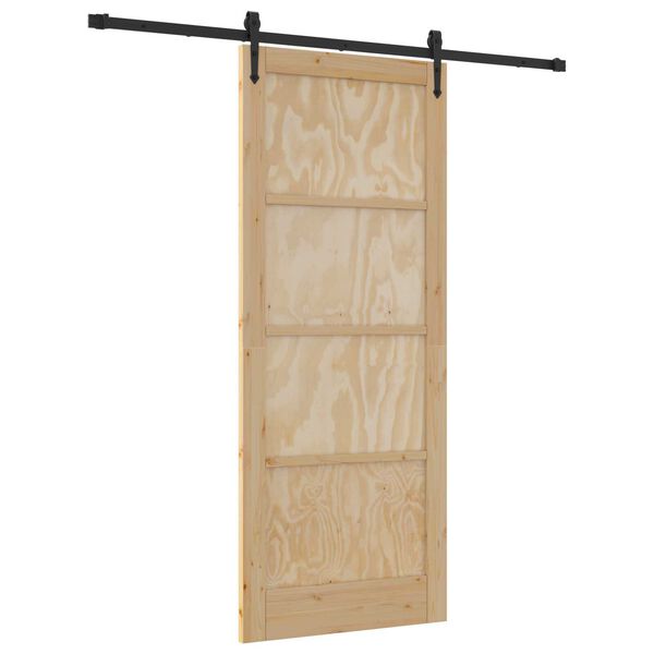 vidaXL Sliding Door ORKDAL Natural and Black 86 x 211 cm
