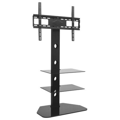 vidaXL Swivel TV Floor Stand Mount VESA 600x400 mm with 2 Shelves