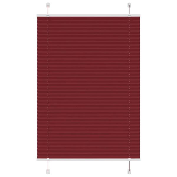 vidaXL Pleated Blind Bordeaux Red 100x150 cm Fabric Width 99.4 cm Polyester