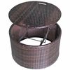 vidaXL Garden Beds with Pillow Brown Poly rattan
